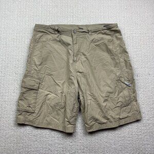 Y2K Orage Cargo Shorts Baggy Mens Sz 34 Beige Skater / Ski Outdoor Hiking